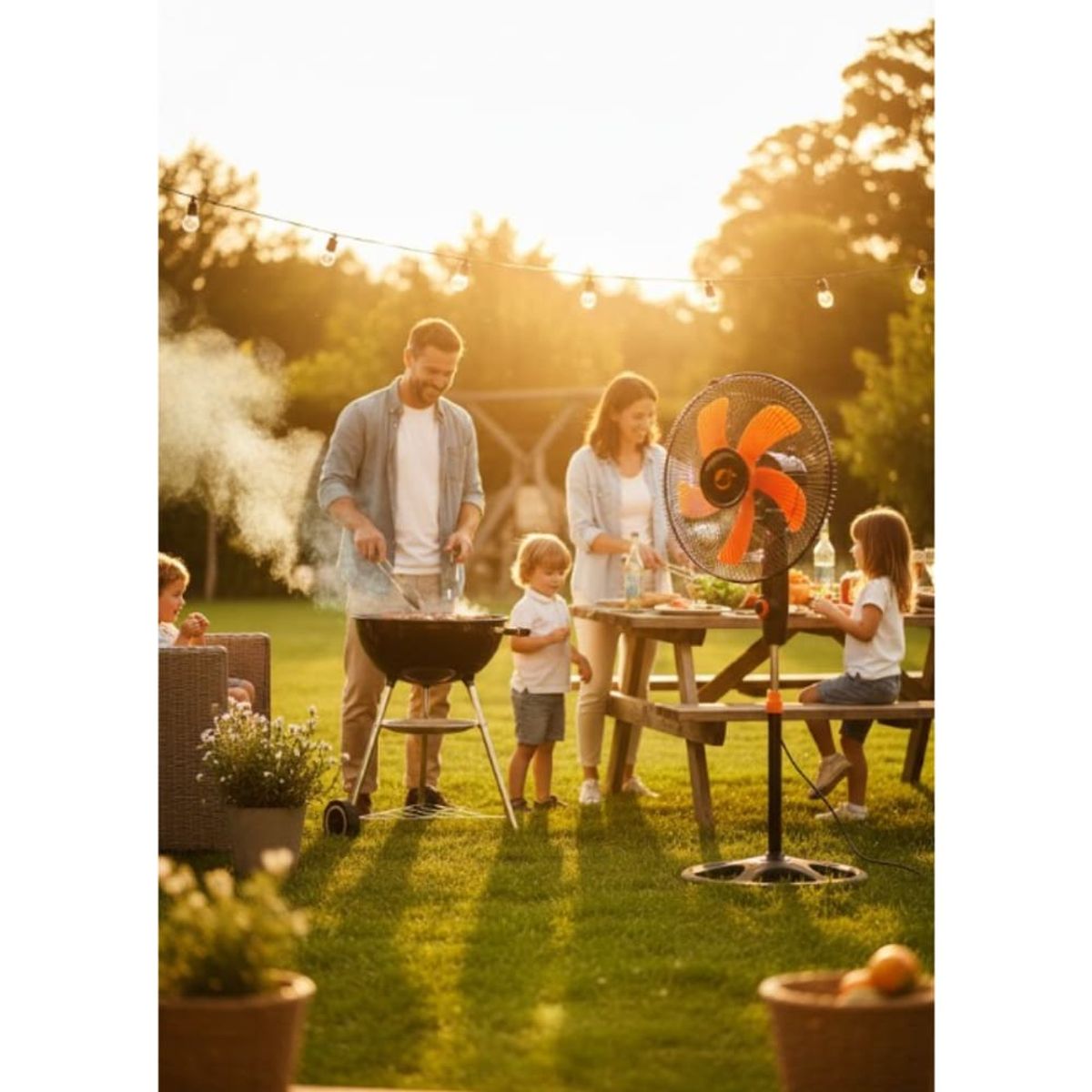 GENERICO - Pack x4 Ventilador Pedestal Regulable Potente Multifuncional Portatil