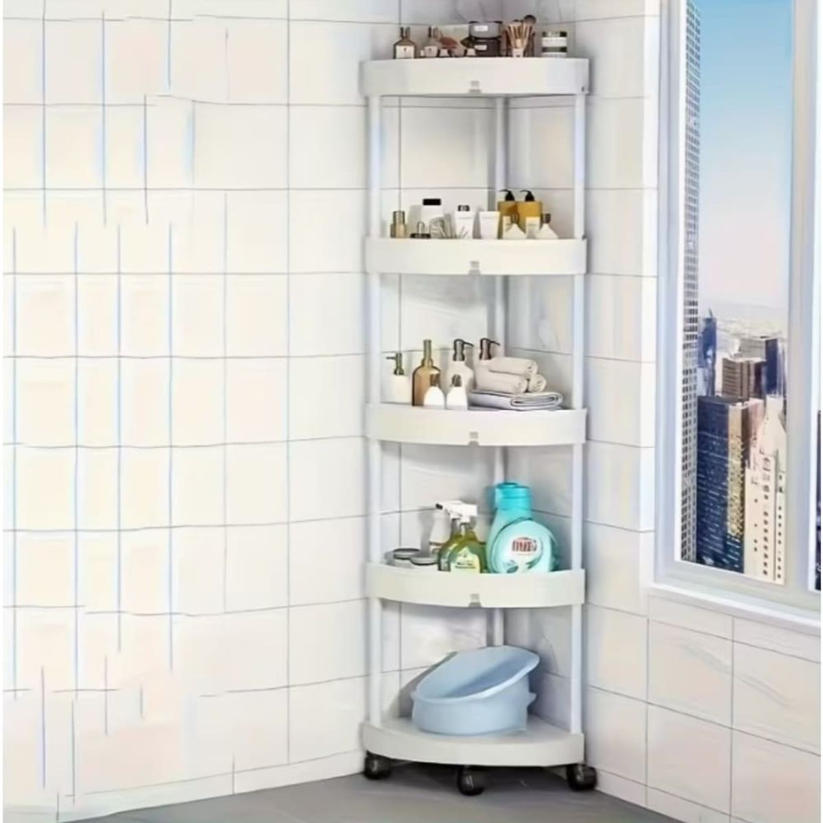 GENERICO - Estante Organizador Para Baño 5 Niveles Ahorrador Almacenador