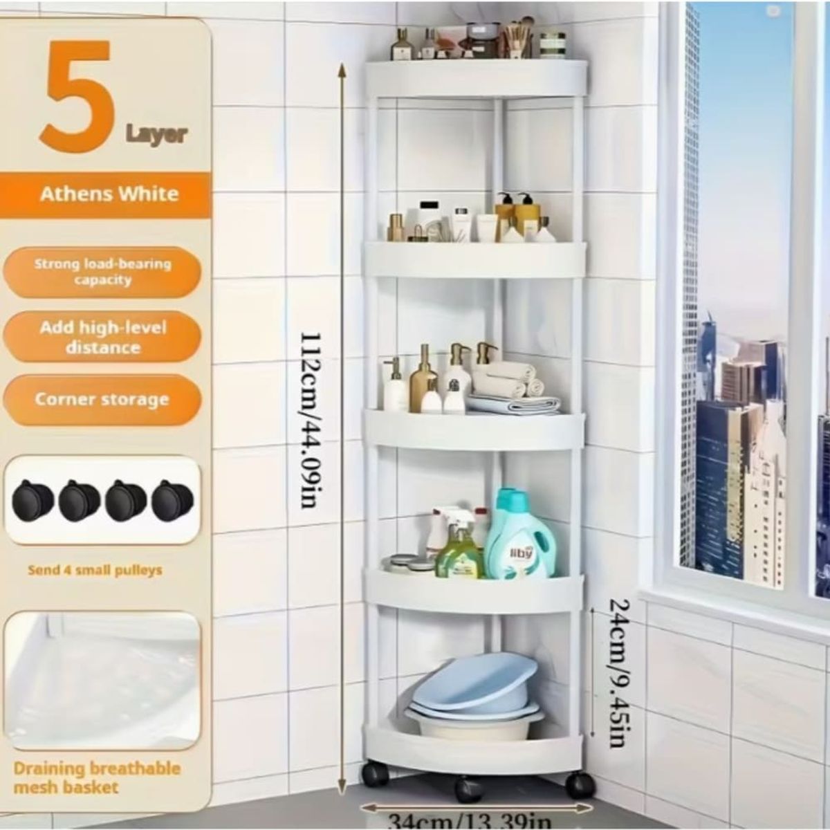 GENERICO - Estante Organizador Para Baño 5 Niveles Ahorrador Almacenador