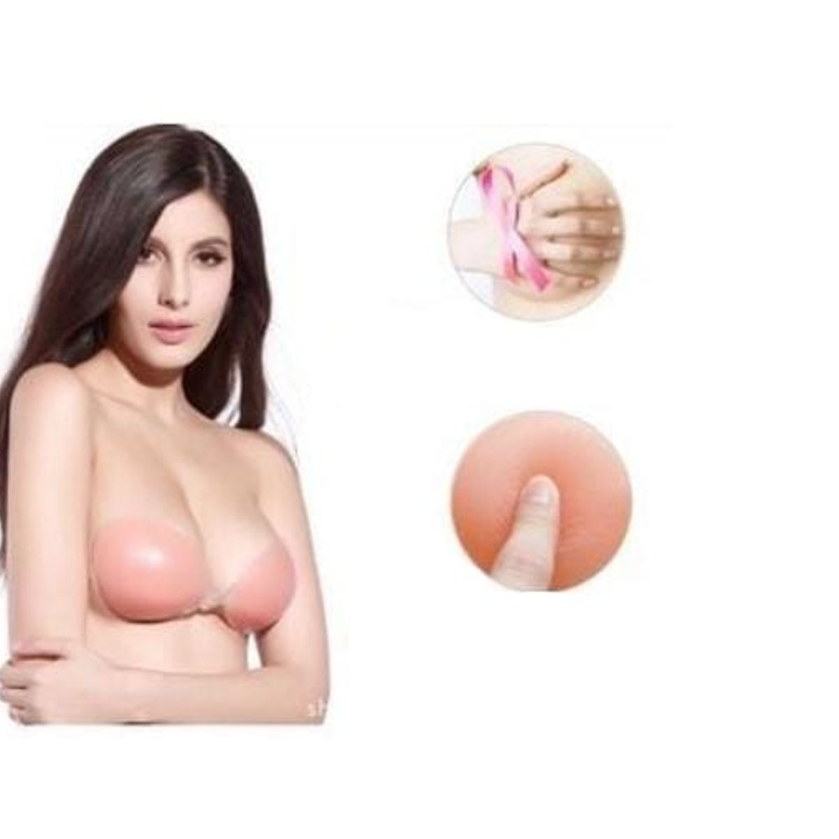GENERICO - Sujetadores invisibles para mujer brasier de silicona autoadhesivo brasier sin tirantes