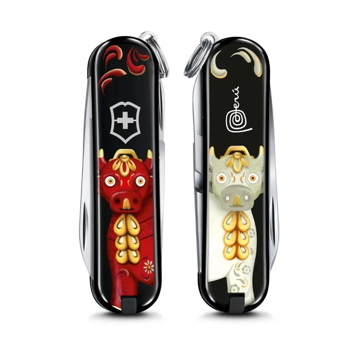 VICTORINOX - Navaja Classic Artesanías del Perú Edición Exclusiva Toritos de Pucará