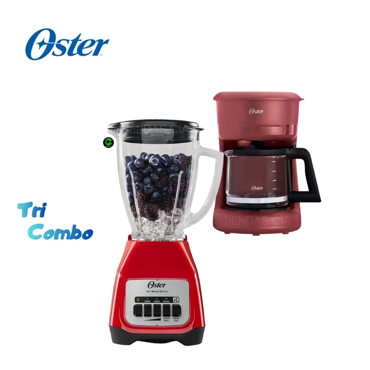 OSTER - Combo OSTER Licuadora BLSTKAG-RPB y Cafetera BVSTDCS51R