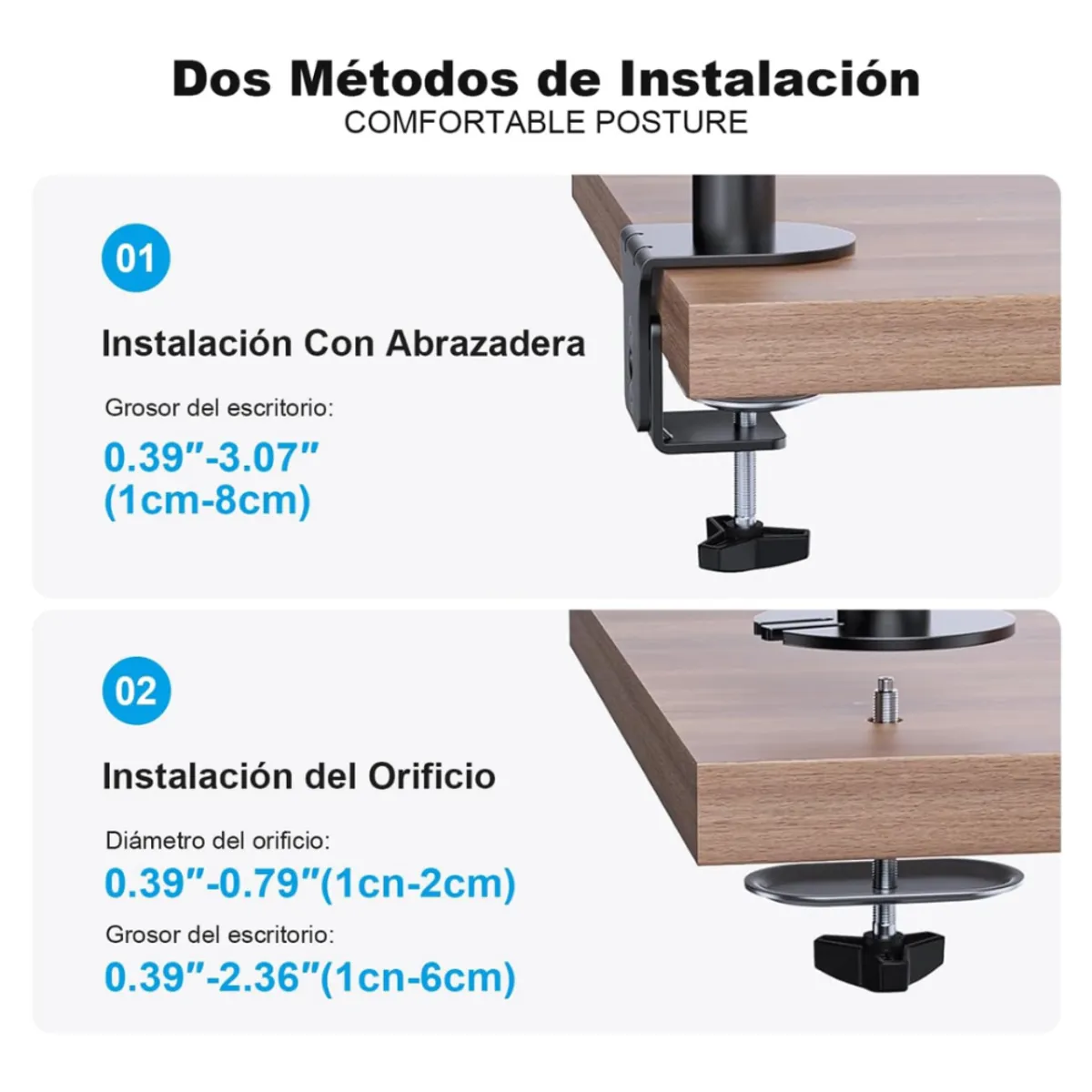 SEISA - Soporte Rack Brazo para Monitor y Laptop Brazo Articulado de Escritorio