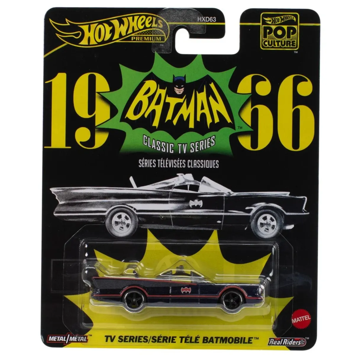 HOT WHEELS - Hot Wheels Premium Batman Serie Clásica de TV 1966 Batmobile Pop Culture 2025