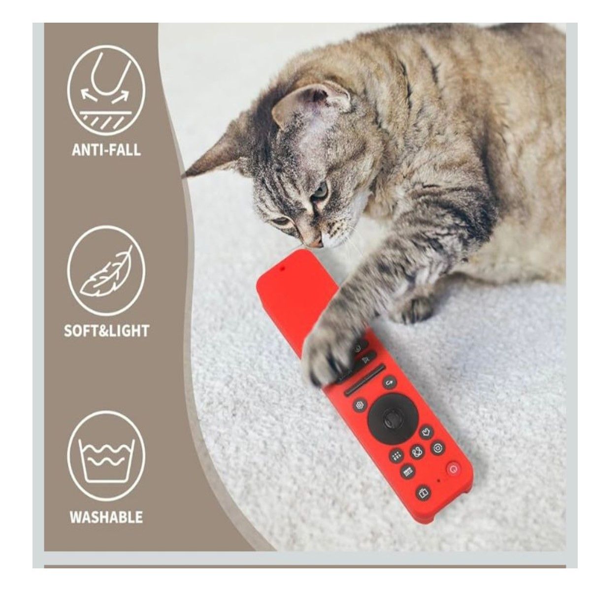 GENERICO - Funda para Control Remoto LG AI Magic Remote MR25GA  Rojo