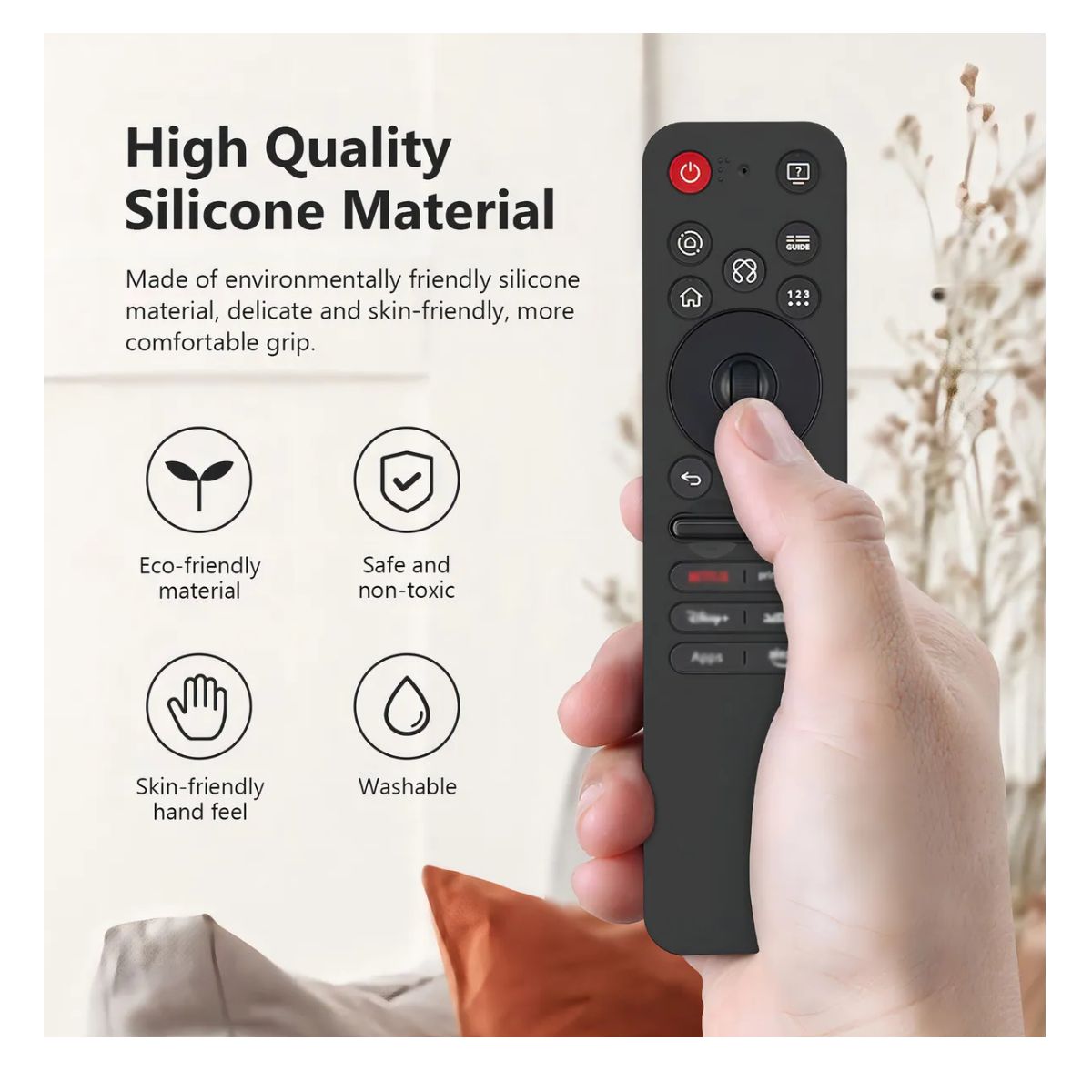 GENERICO - Funda para Control Remoto LG AI Magic Remote MR25GA  Negro