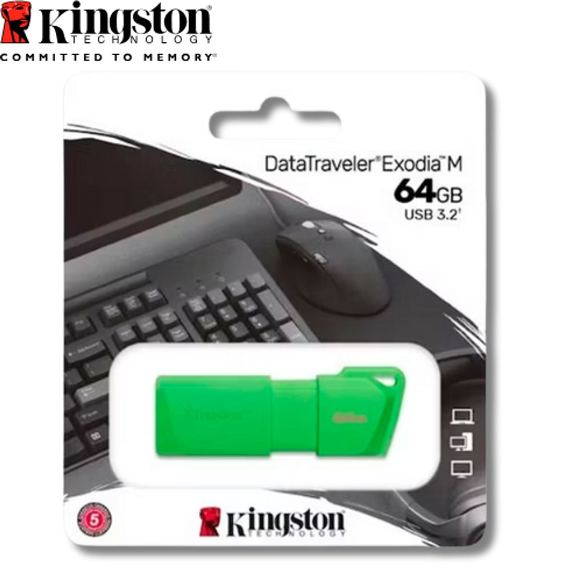 KINGSTON - MEMORIA USB 64GB KINGSTON VERDE