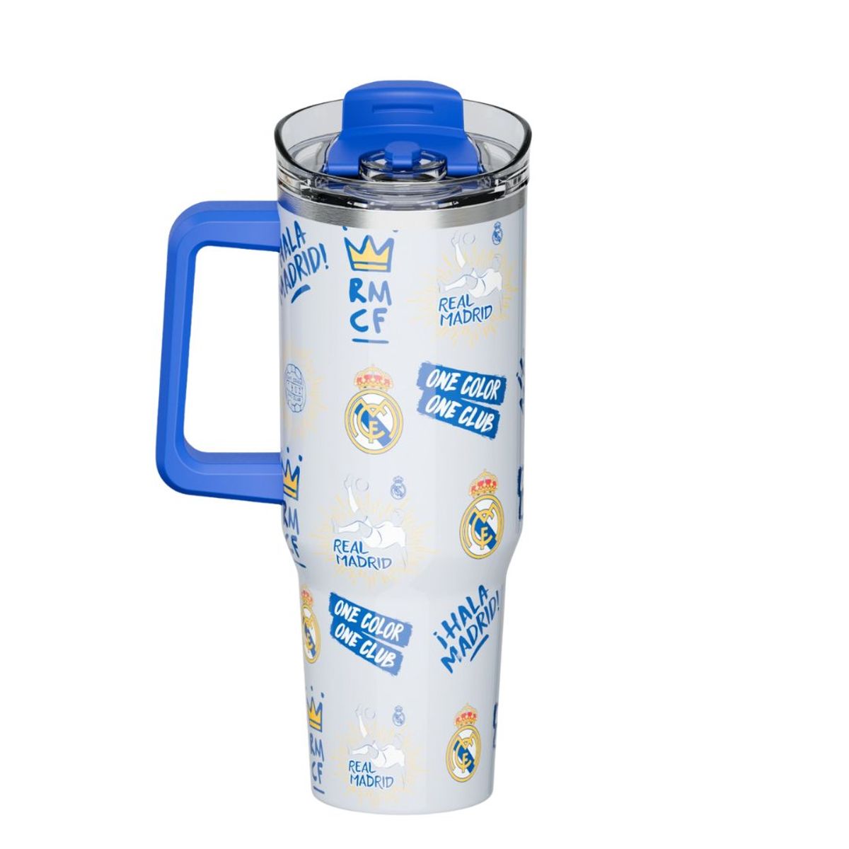 REAL MADRID - Mug vaso con cañita Real Madrid Futbol Chibi 1200 ml