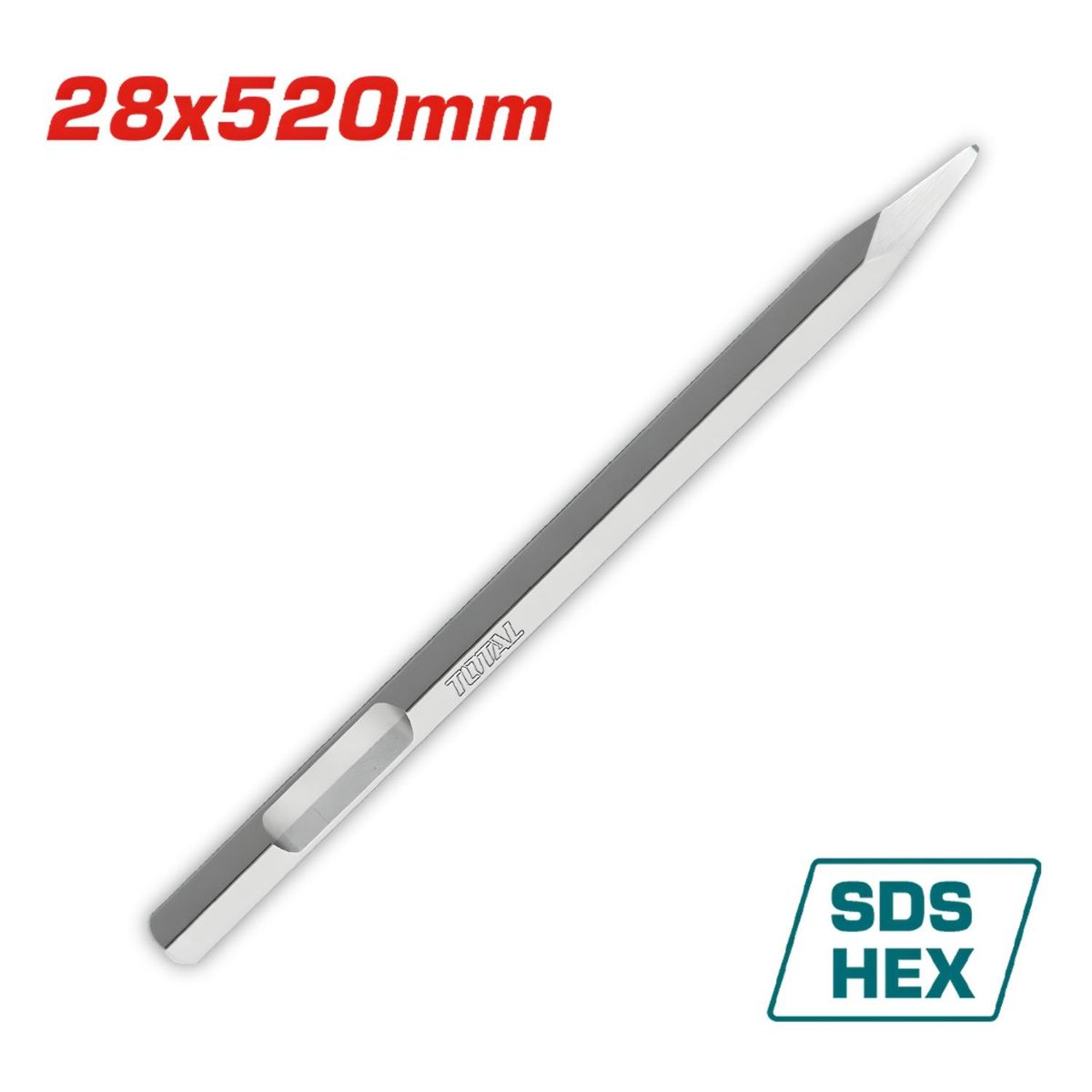 TOTAL TOOLS - Cincel SDS Hex Punta 28x520mm Total