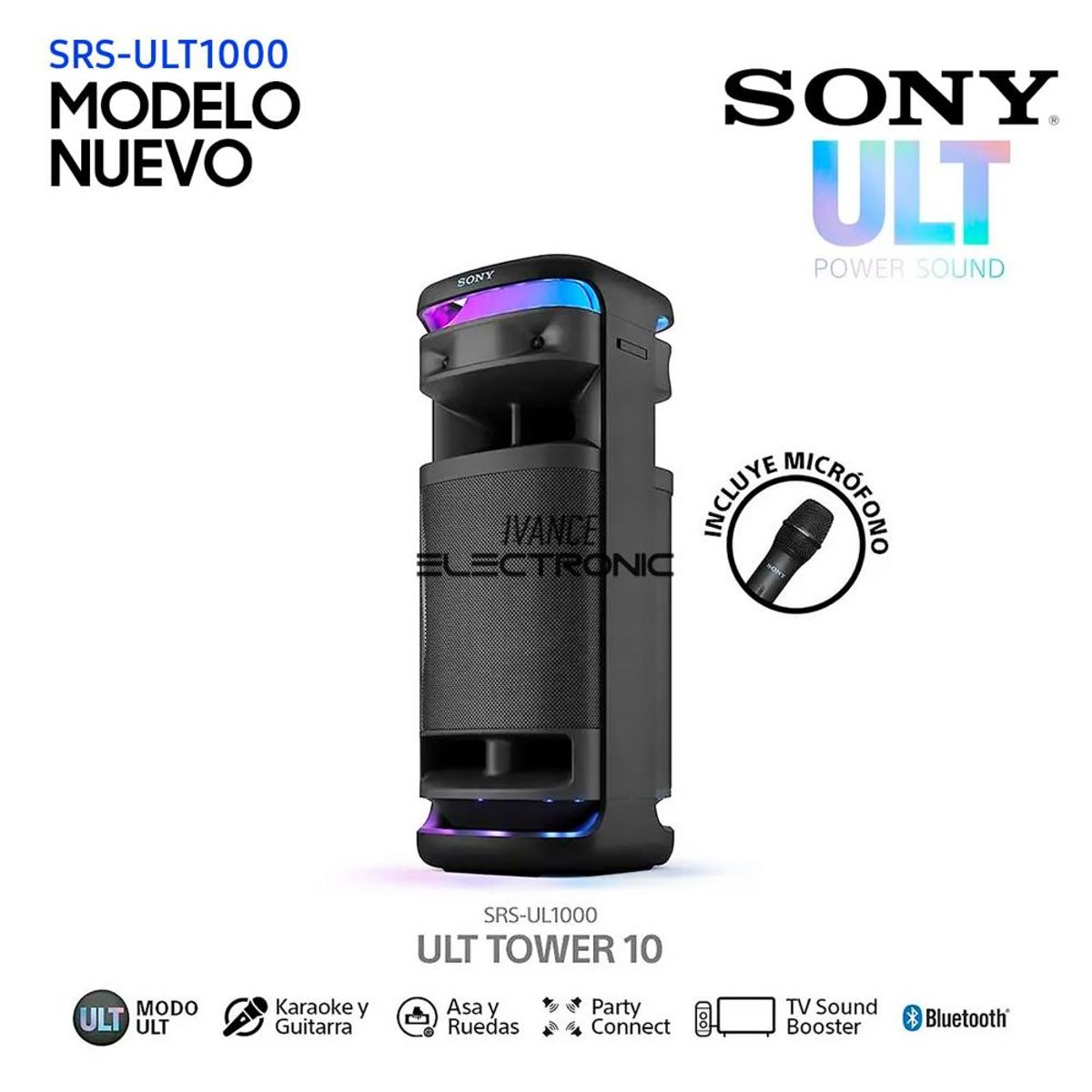 SONY - Sony Parlante Bluetooth SRS-ULT1000 de fiestas ULT TOWER 10