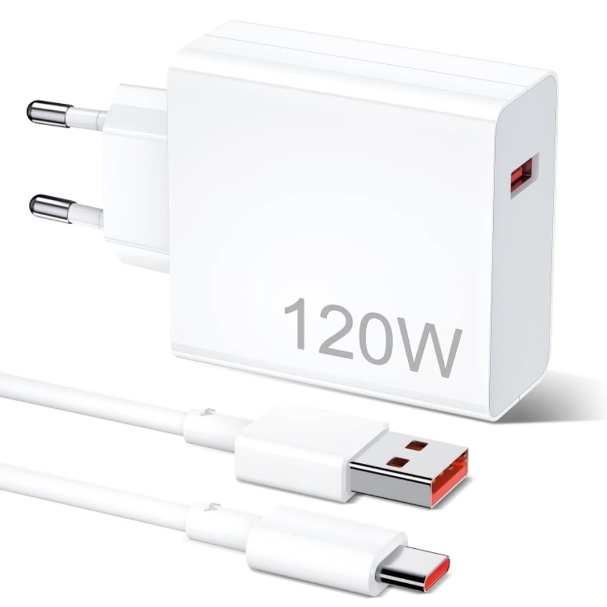 XIAOMI - Cargador Xiaomi Carga Rápida 120W Cable USB-C Blanco