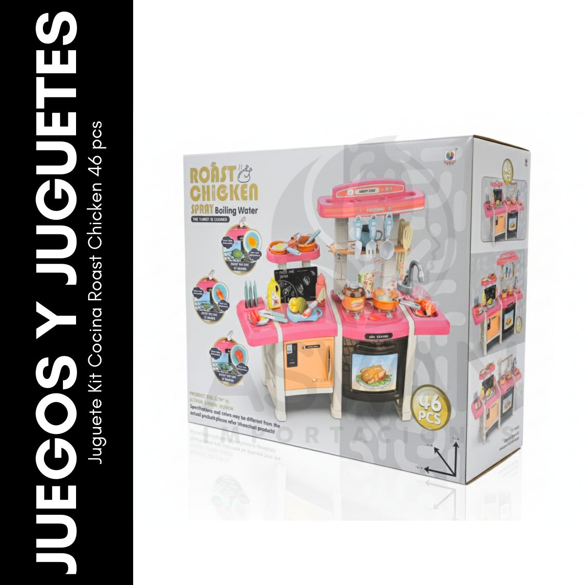 Juguete Kit Cocina Roast Chicken 46 pcs, marca GENERICO - Foto Principal