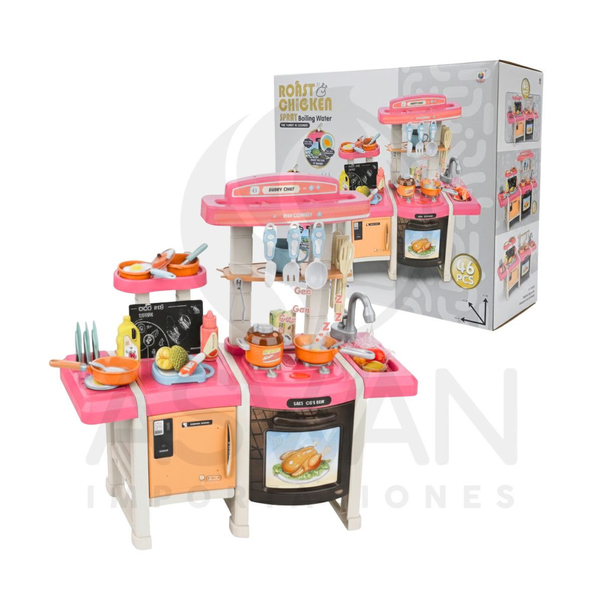 Juguete Kit Cocina Roast Chicken 46 pcs, marca GENERICO - Foto 2