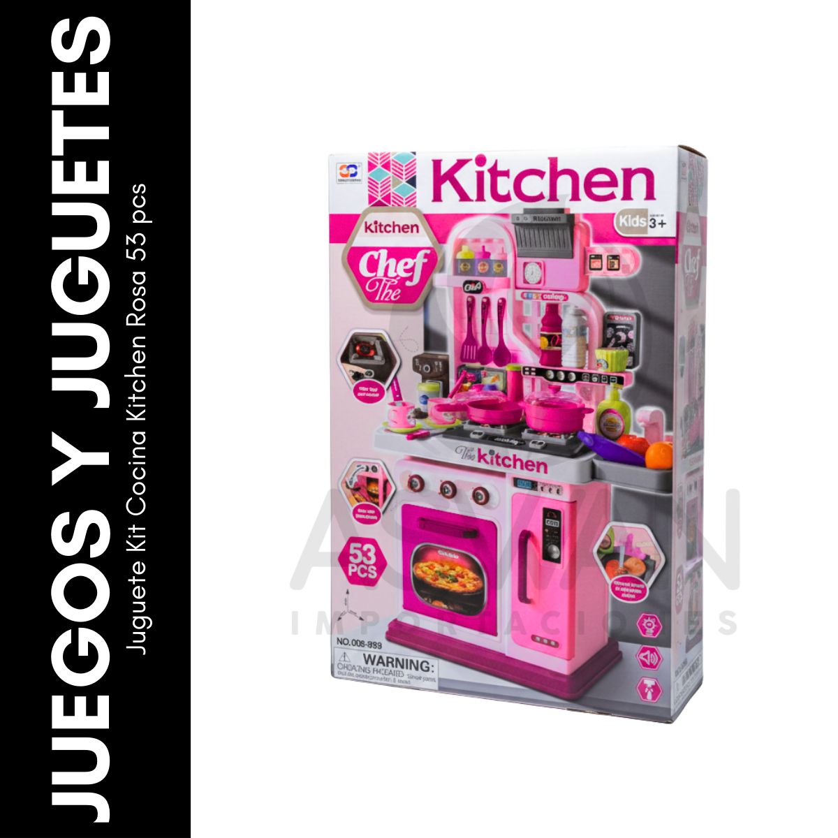 GENERICO - Juguete Kit Cocina Kitchen Rosa 53 pcs
