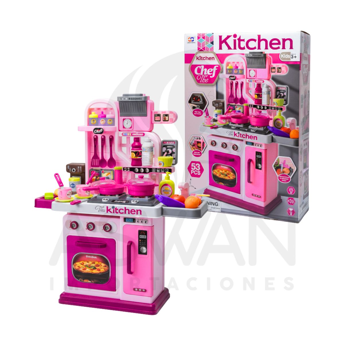 GENERICO - Juguete Kit Cocina Kitchen Rosa 53 pcs