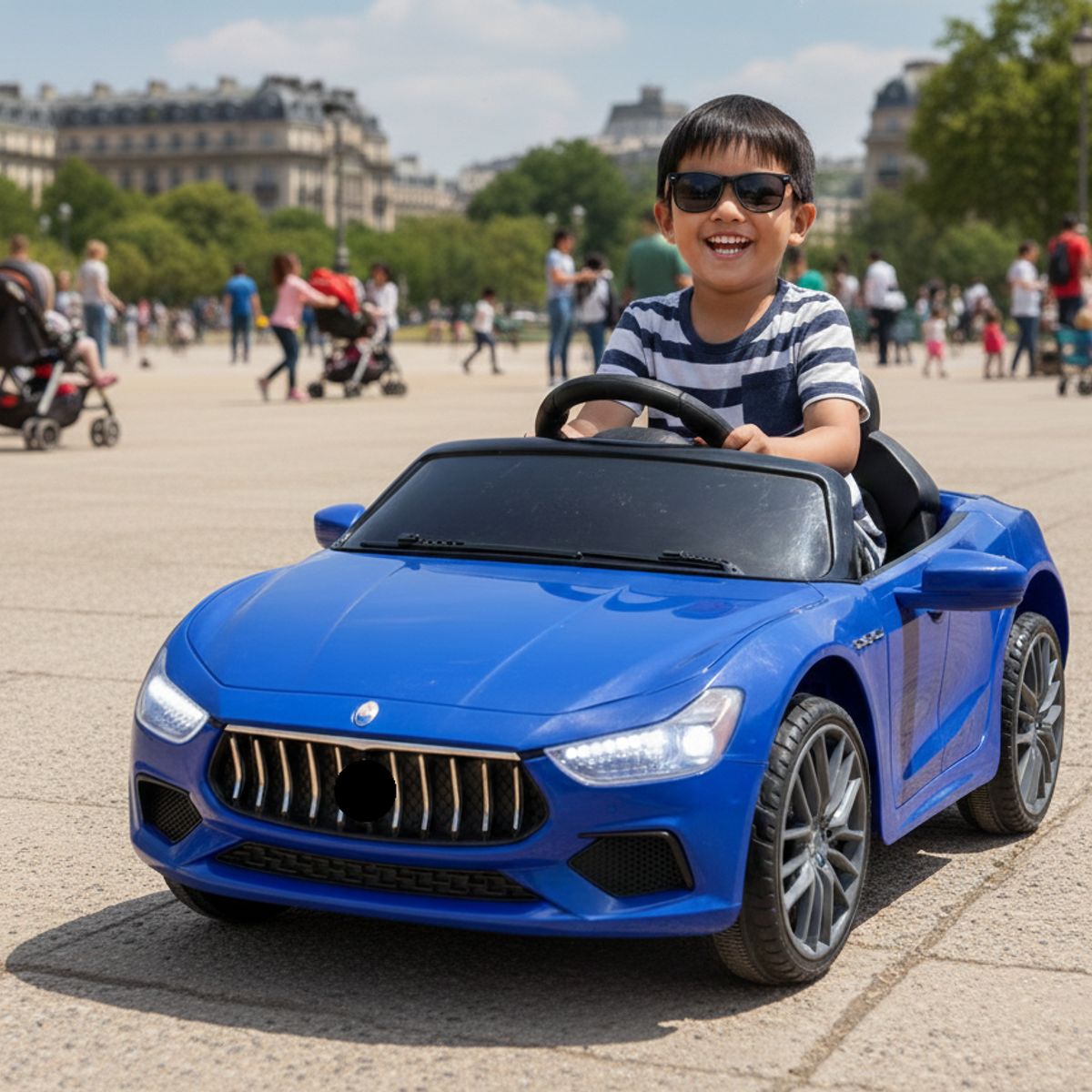 GENERICO - Carro a Batería Deportivo Modelo Maserati para Niños con Control Bluetooth Azul
