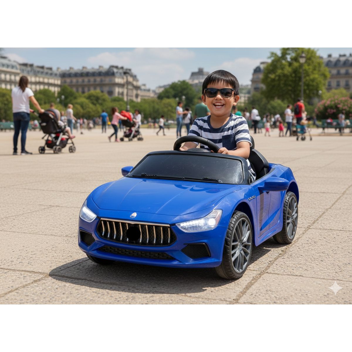 GENERICO - Carro a Batería Deportivo Modelo Maserati para Niños con Control Bluetooth Azul
