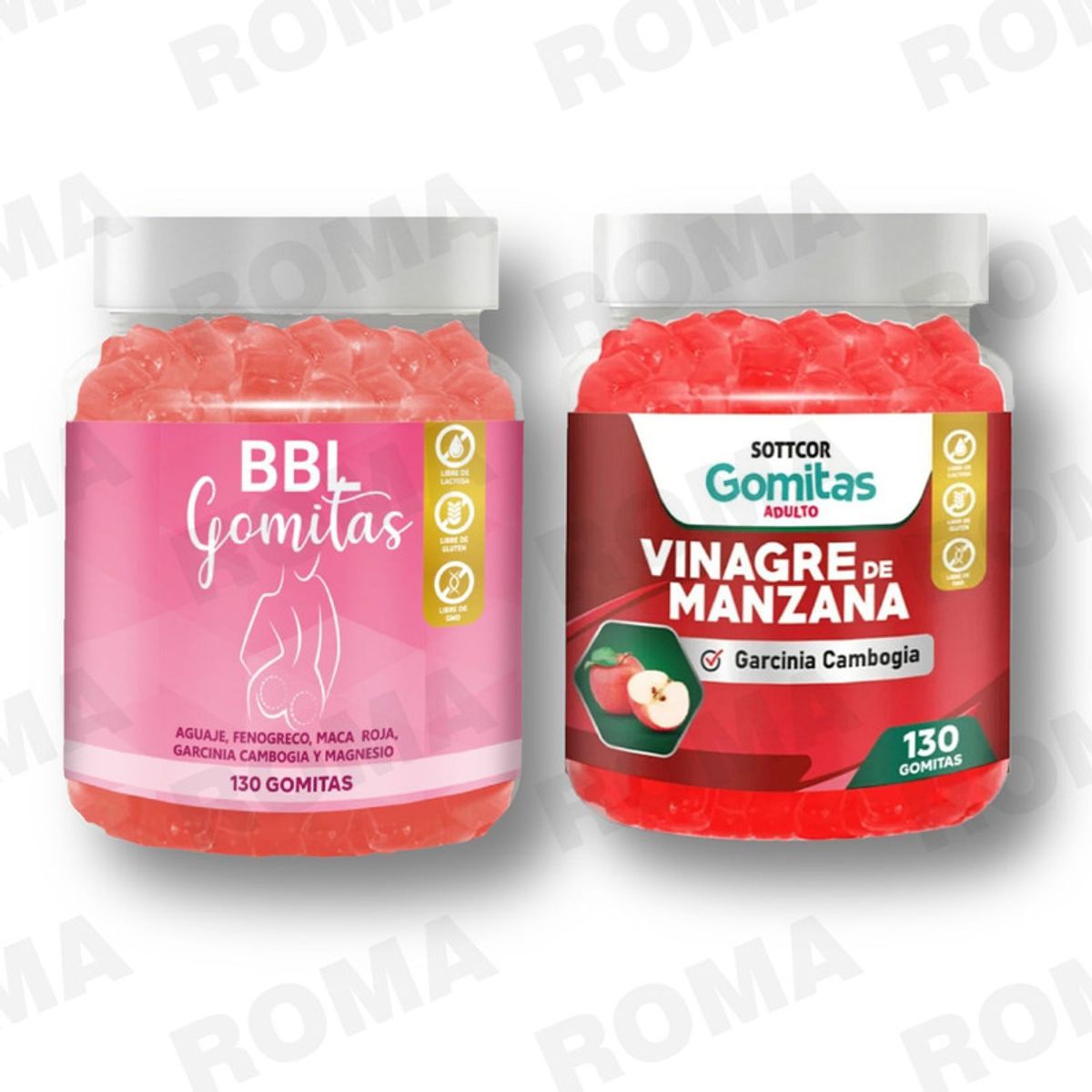 GENERICO - PACK GOMITAS BBL AGUAJE Y GOMITAS VINAGRE DE MANZANA SOTTCOR LABS