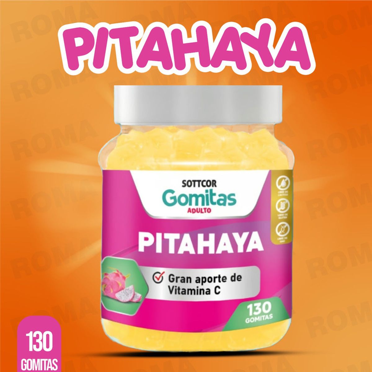 GENERICO - GOMITA DE PITAHAYA ADULTOS 130 GOMITAS SOTTCOR LABS