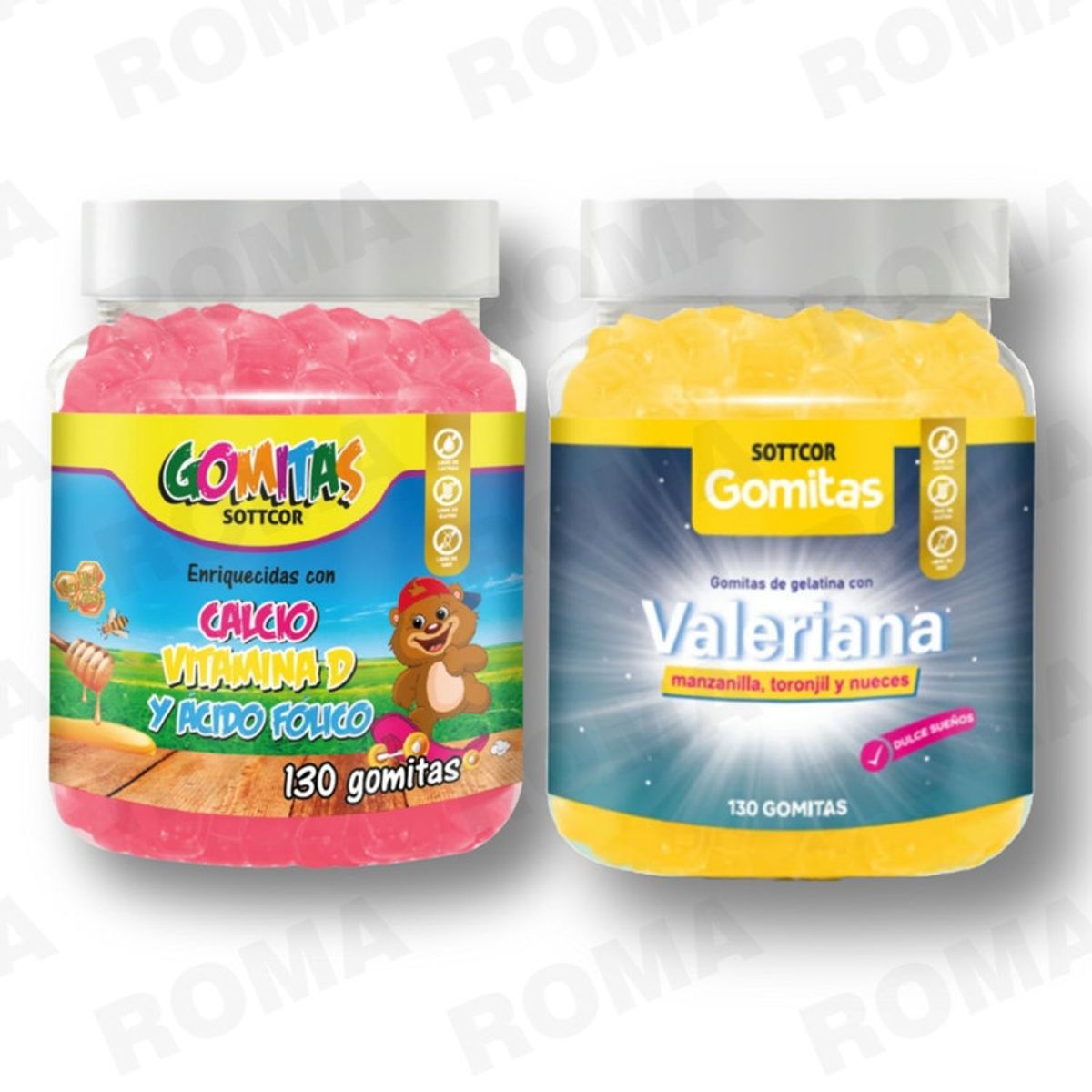 GENERICO - PACK 2 GOMITAS CALCIO NIÑOS + GOMITAS VALERIANA ADULTOS 260UND
