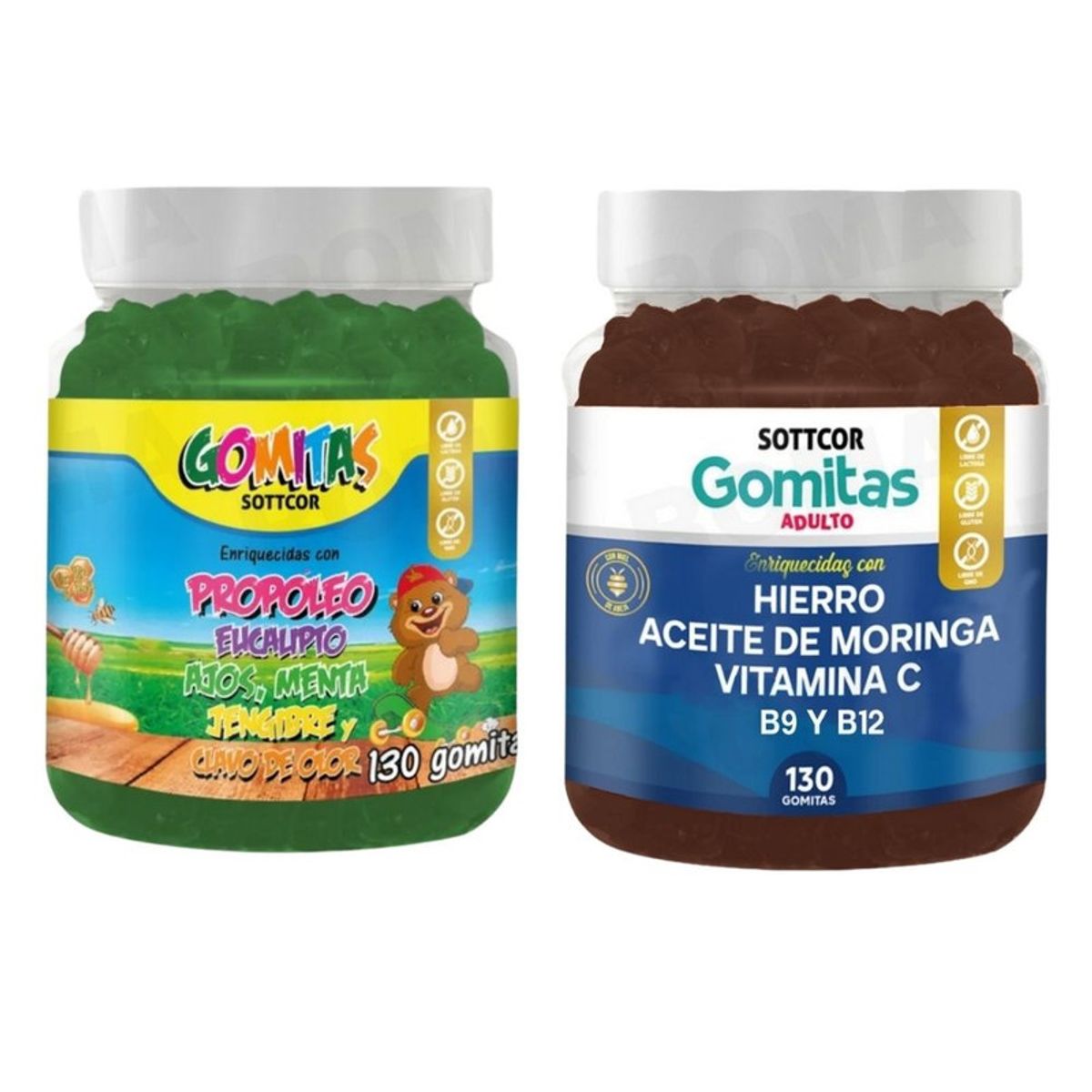 GENERICO - PACK 2 GOMITAS PROPÓLEO NIÑOS 130UND + GOMITAS HIERRO 130UND