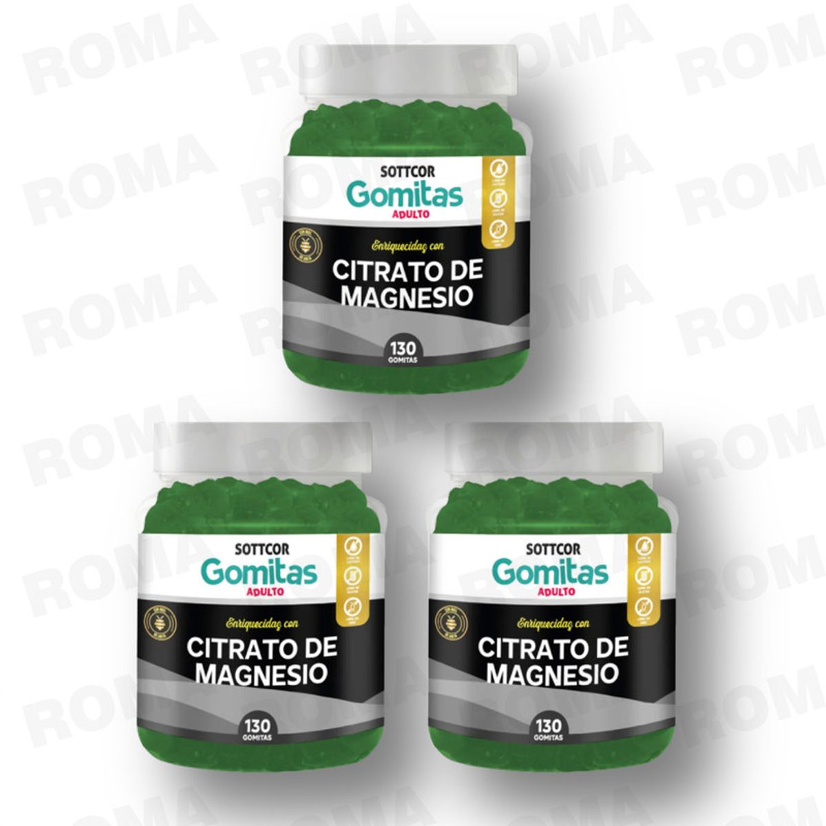 GENERICO - PACK 3 GOMITAS CITRATO DE MAGNESIO 390