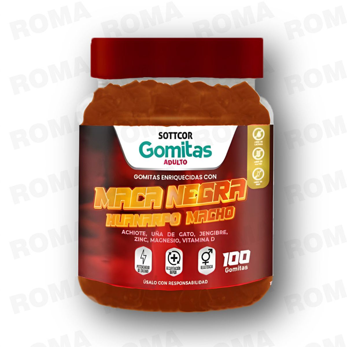 GENERICO - GOMITAS MACA NEGRA 100 SOTTCORLABS