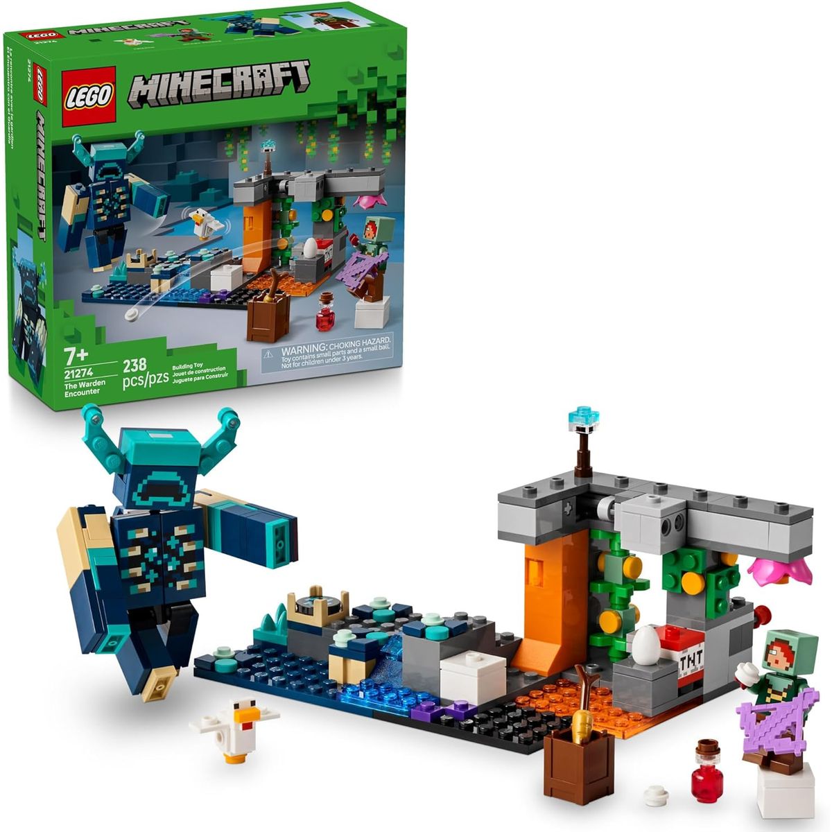 LEGO - LEGO Minecraft 21274 El Encuentro con el guardia (238 piezas)