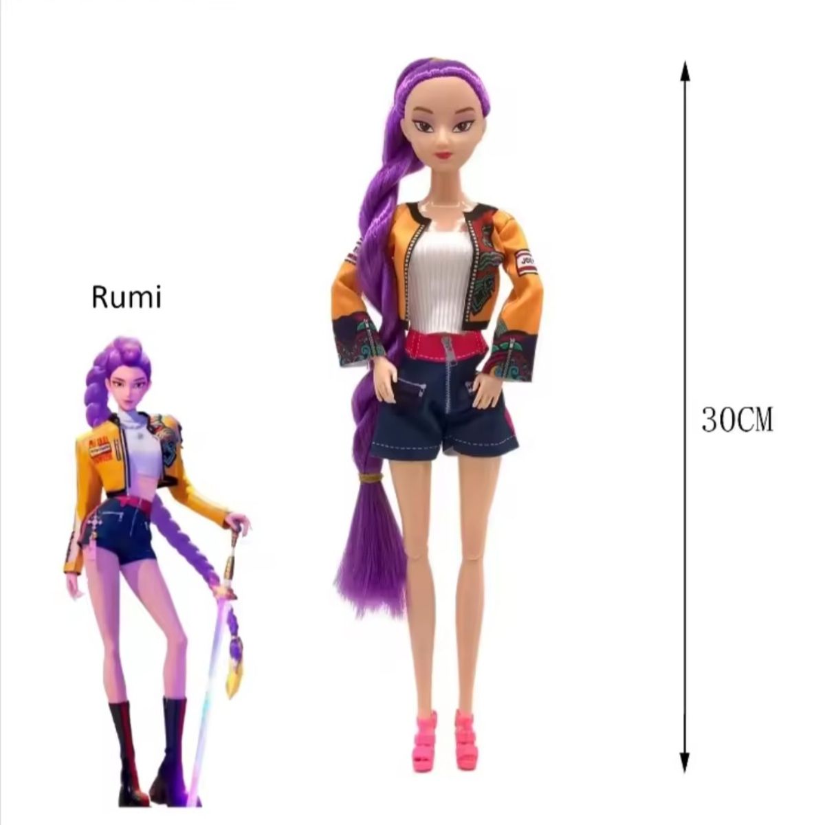 GENERICO - MUÑECA k-Pop Rumi Huntrix Articulable 30 cm