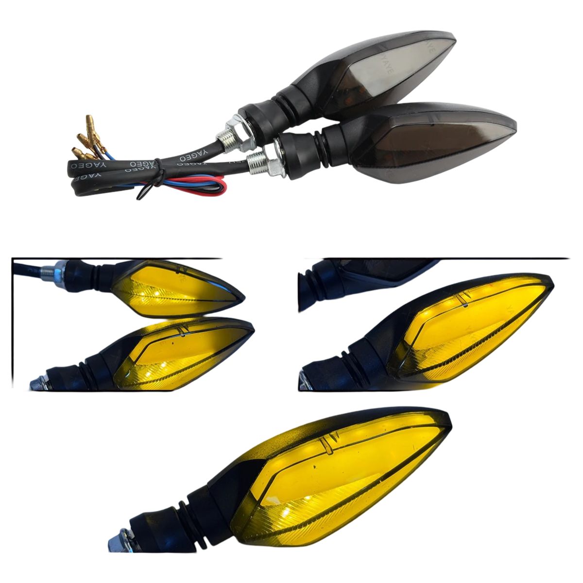 GENERICO - Luces Direccionales Para Motocicleta Maxima Visibilidad Elegante y Universal 2pcs