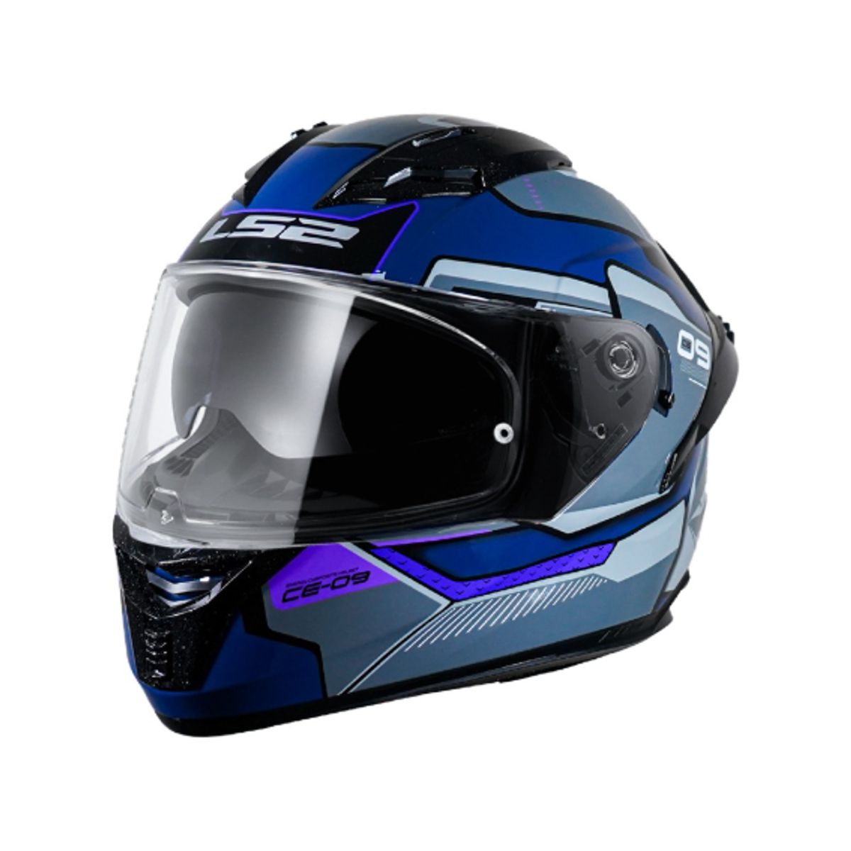 CES - CASCO MOTO LS2 FF806 CE-09 AZUL GRIS BRILLO ECE2206