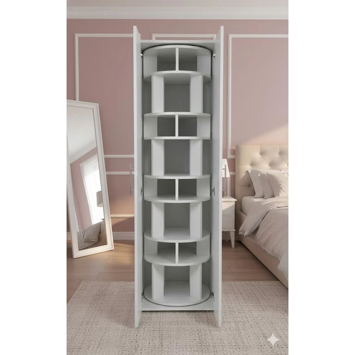 NACIONAL - Zapatera de Melamina Vertical Giratorio 360 20 Pares - ARIEL