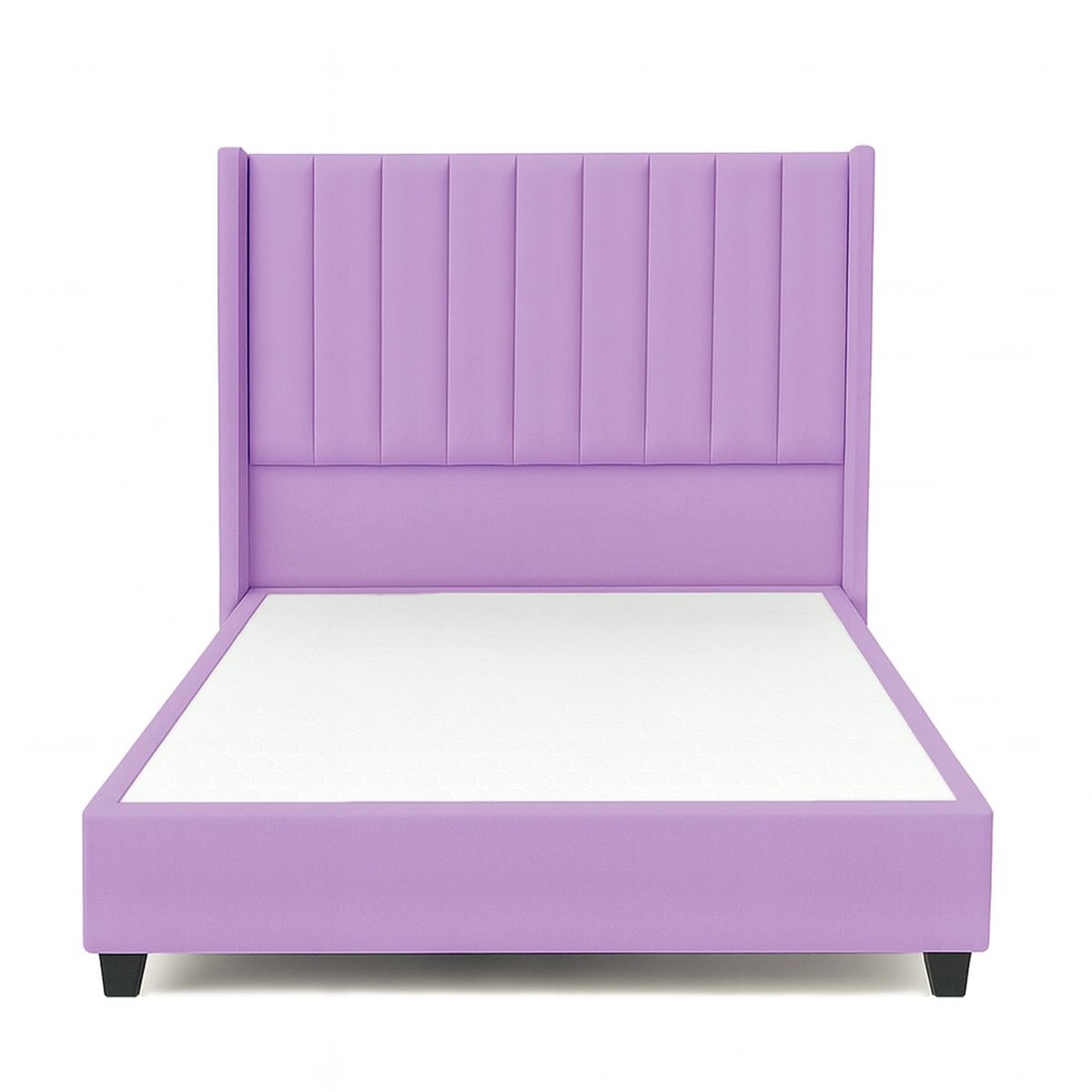 GENERICO - Cama Tapizada Confort Lineal Lila 2 Plazas