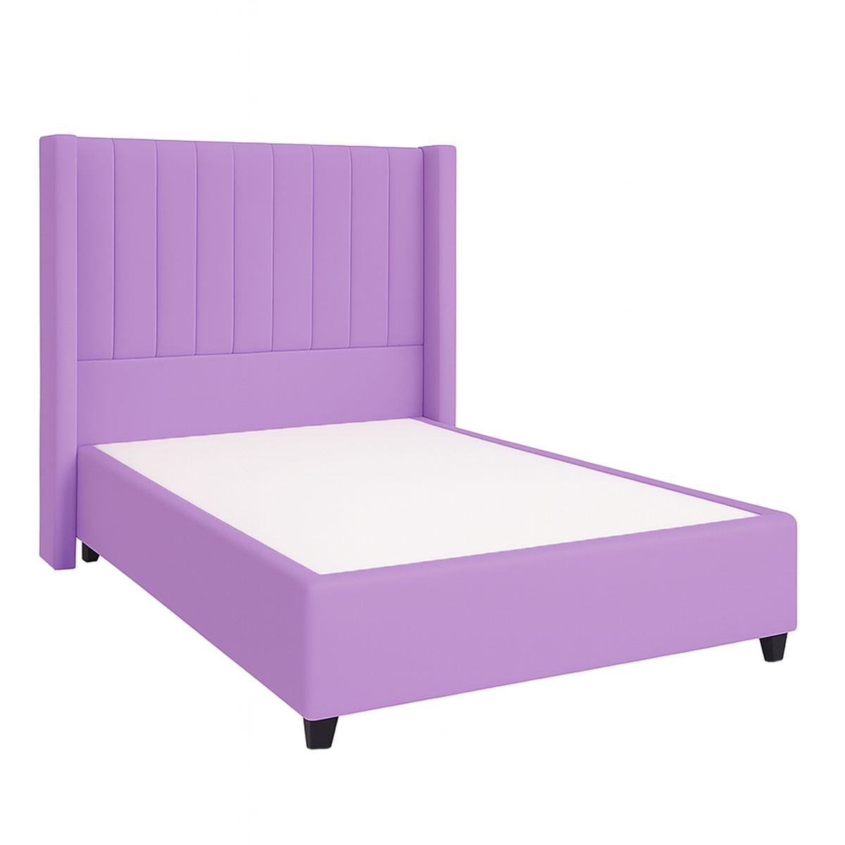 GENERICO - Cama Tapizada Confort Lineal Lila 2 Plazas