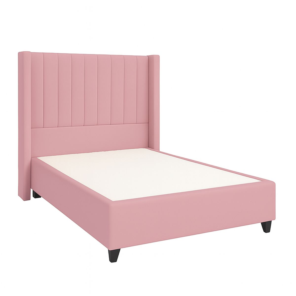 GENERICO - Cama Tapizada Confort Lineal Palo Rosa 2 Plazas