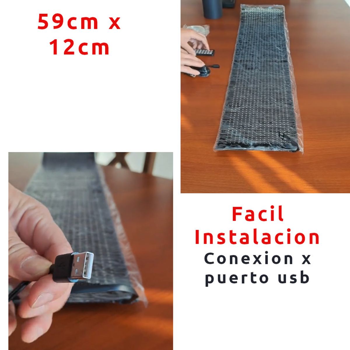 GENERICO - Luz Cartel letrero Led RGB Programable App CEll Usb 60x12cm Bluetooth