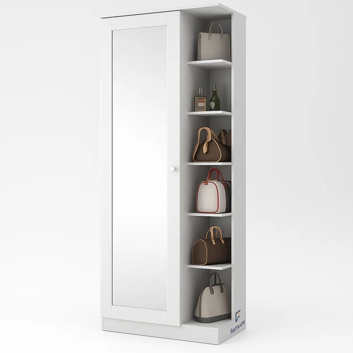 NACIONAL - Zapatera de Melamina Multifuncional con espejo - AMANDA