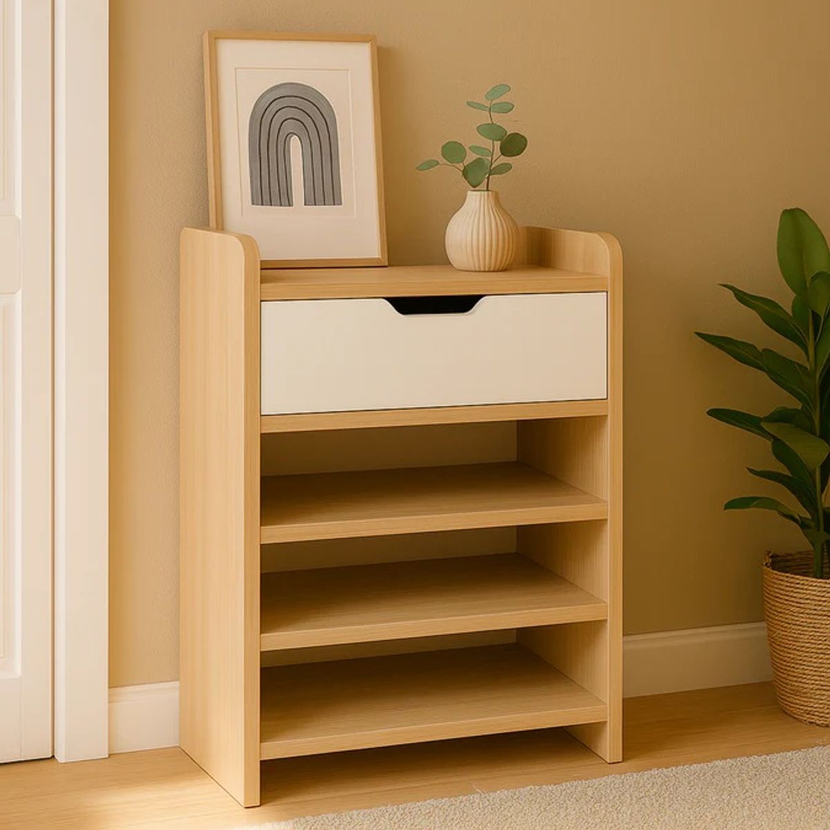 NACIONAL - Zapatera de melamina Multifuncional 10-14 Pares - TELMO