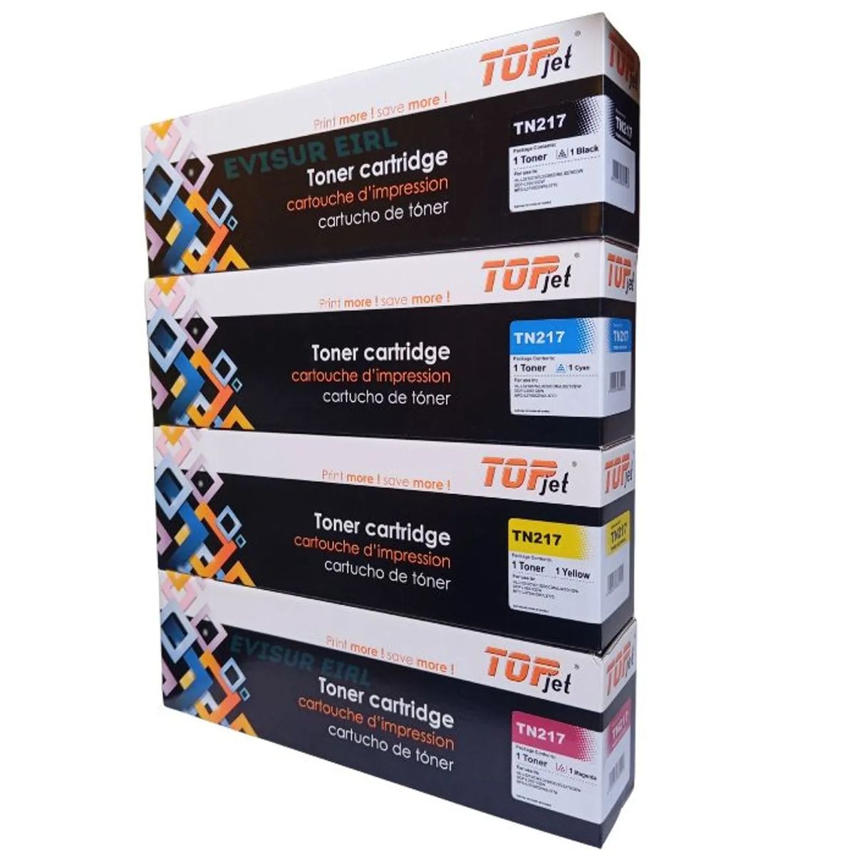 GENERICO - TONER COMPATIBLE BROTHER TN-217 KIT COMPLETO NEGRO Y COLORES