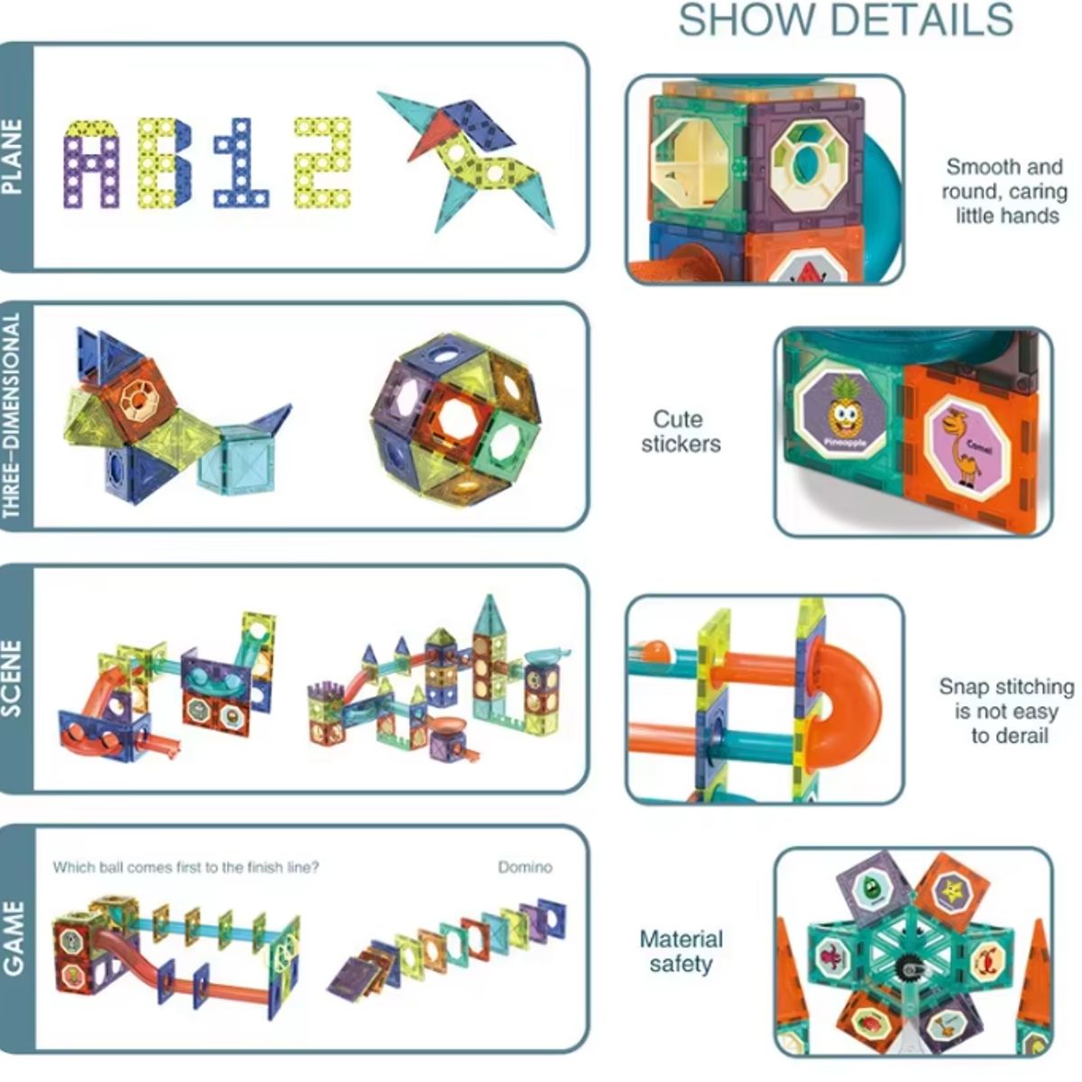 GENERICO - Castillo Magnético LED para Construir