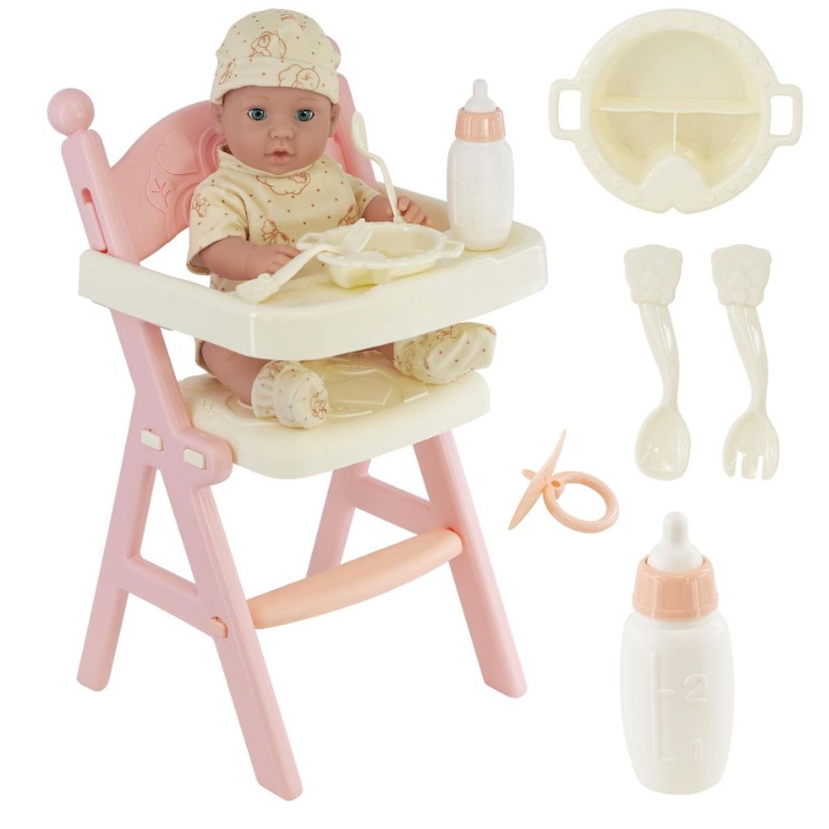 GENERICO - Muñeca funcional con silla de alimentación