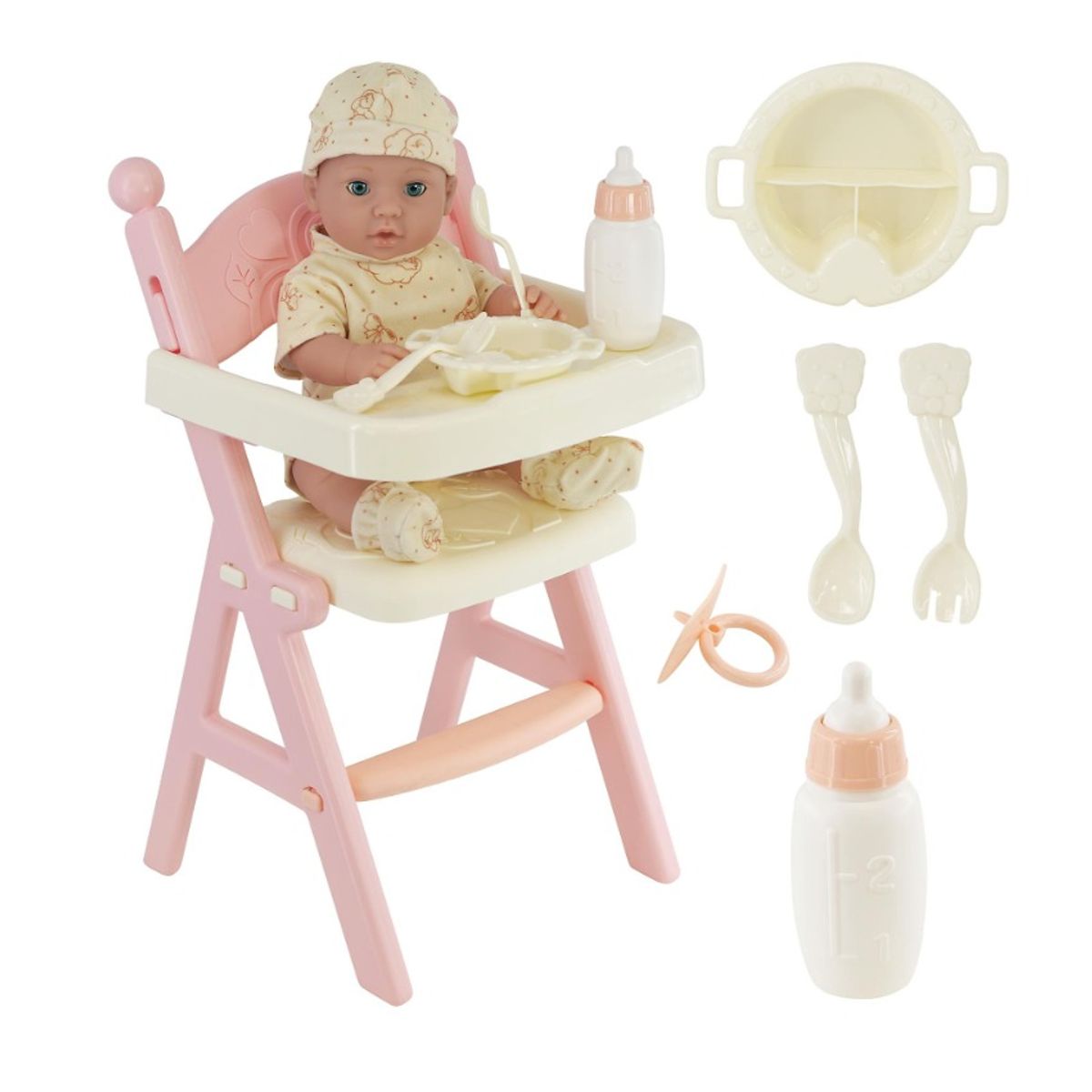 GENERICO - Muñeca funcional con silla de alimentación