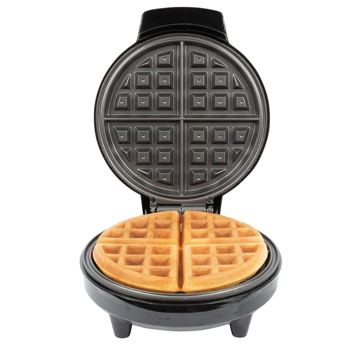 BOSSKO - Waflera Boskko Anti-adherente 4 Porciones Diámetro de la base de 19 cm Negro