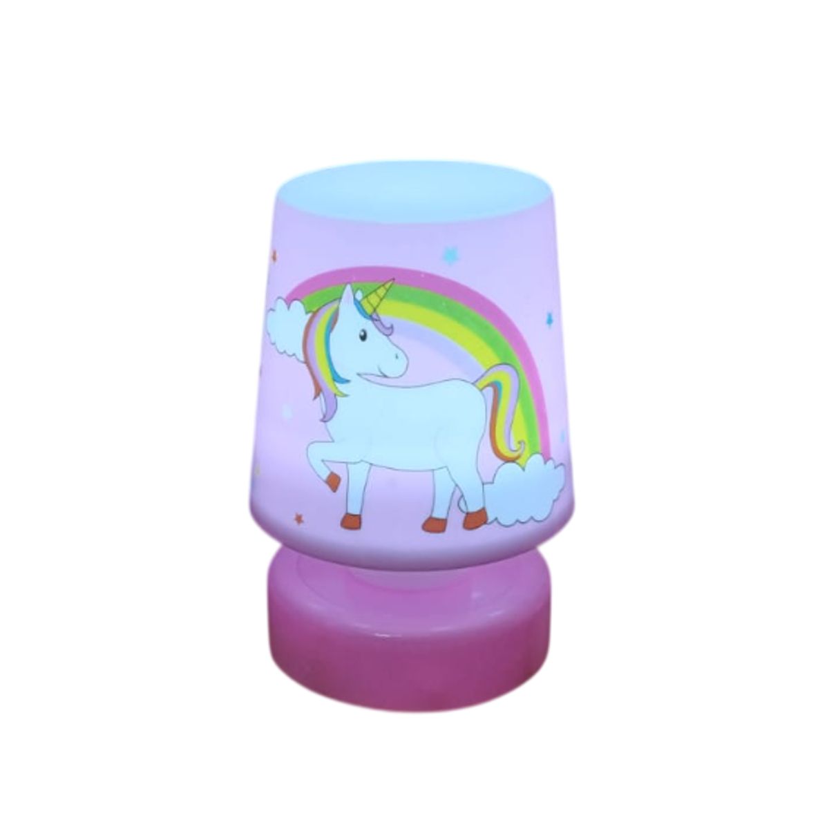 GENERICO - Lampara pequeña para escritorio o dormitorio infantil unicornio rosa bebe