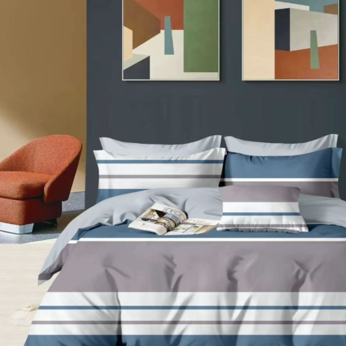 MINGDA - Set de Edredón + 2 Fundas + Set de Sabanas 5 Pz 100% Calidad