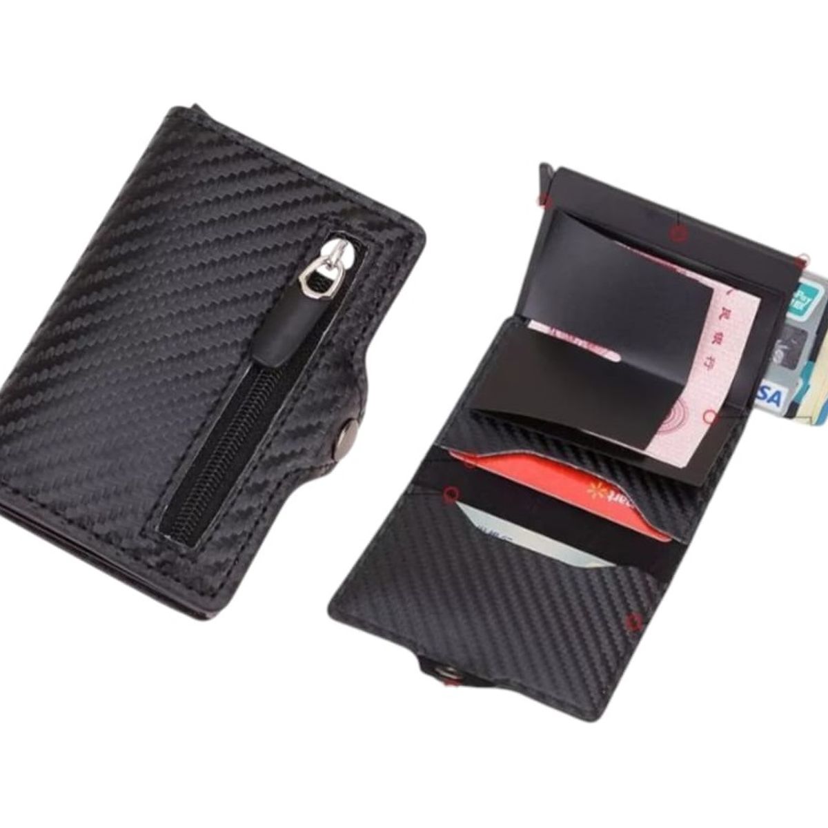 GENERICO - Billetera Inteligente Rfid Anti Clonación Tarjetas - Monedero y Broche de Seguridad