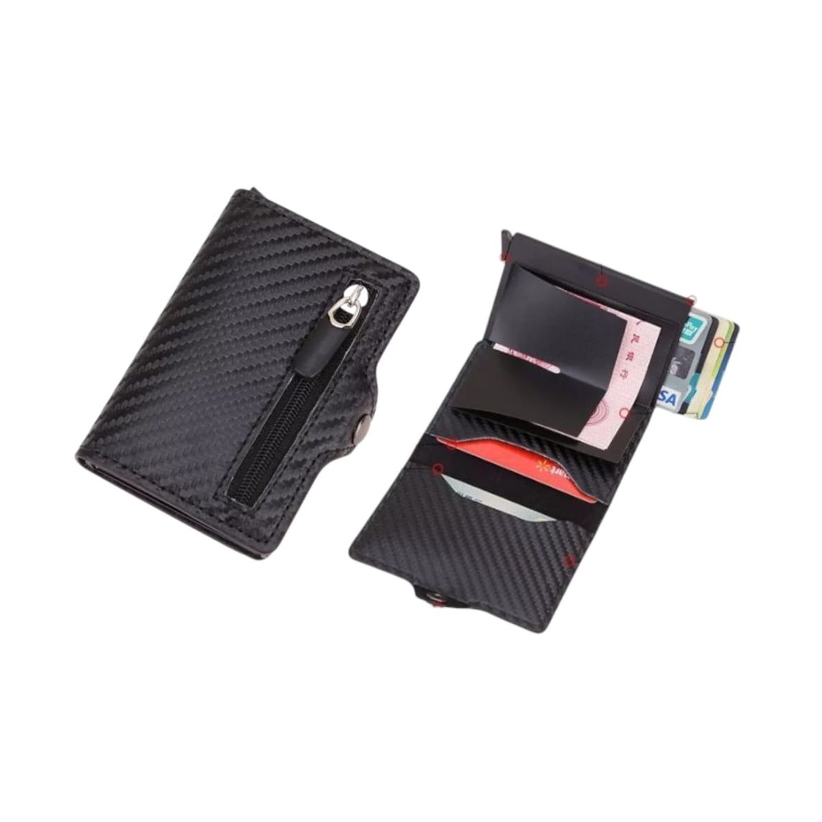 GENERICO - Billetera Inteligente Rfid Anti Clonación Tarjetas - Monedero y Broche de Seguridad