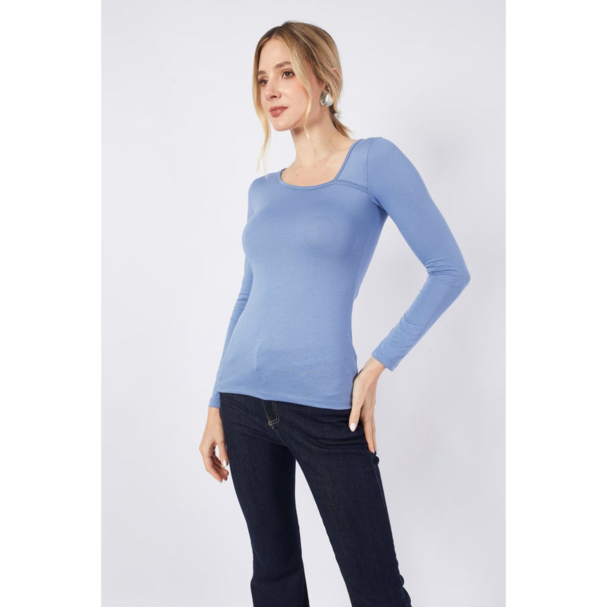 BANATY - POLO MANGA LARGA PIMA ASIMETRICO MARGOT DE MUJER