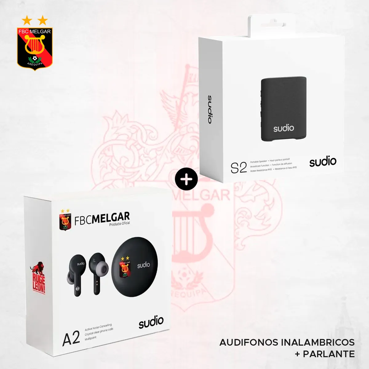 SUDIO - AUDIFONOS SUDIO A2 MELGAR + PARLANTE SUDIO S2 NEGRO
