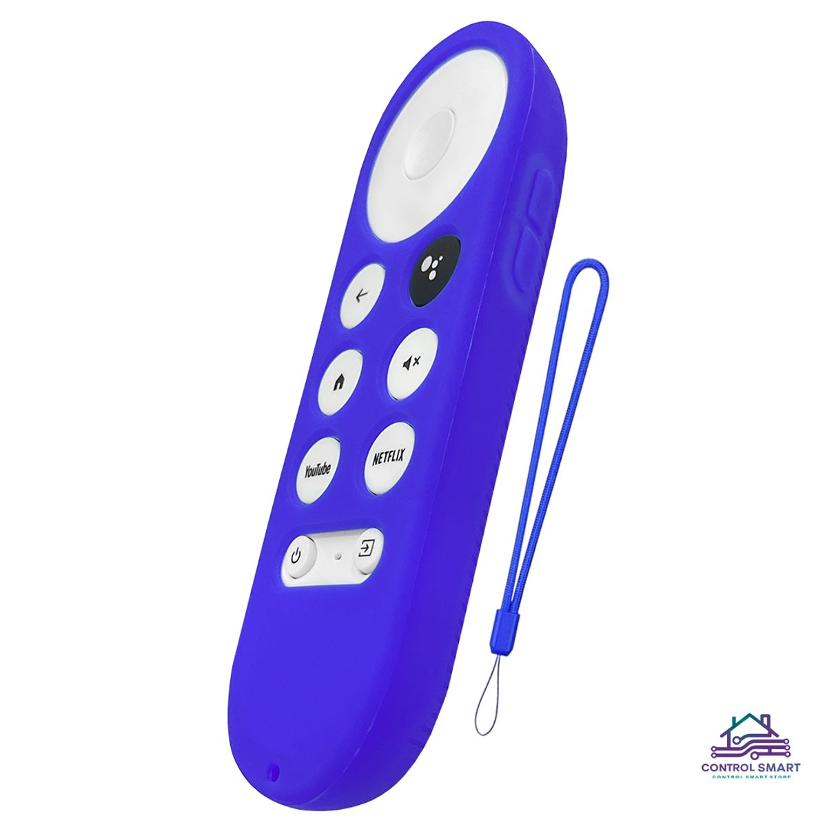 GENERICO - Control Remoto Para Chromecast Google TV 4K  HD + Funda Color Azul